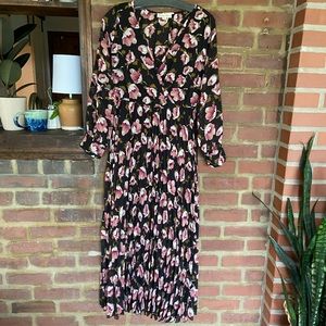 Formal long floral dress.